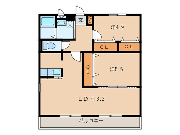 グリュックＨＩＲＡＴＡの物件間取画像